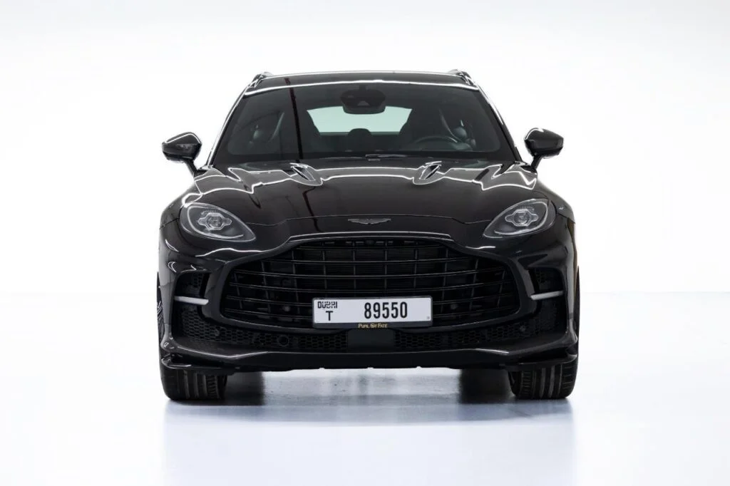 Black Aston Martin DBX 2024 for rent in Dubai - front view